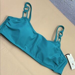 Shade & Shore Turquoise / green Bikini Top with Geometric Straps​​